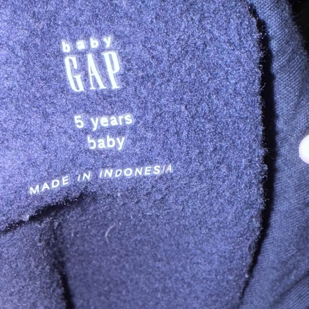 GAP Boys Navy Blue Logo Full Zip Fleece Hoodie Size 5
